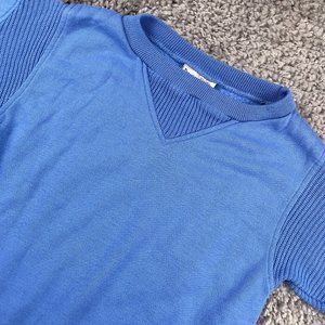 Vintage Track And Court Pullover Sweater Ladies Sz Small Blue 80s 90s Tennis